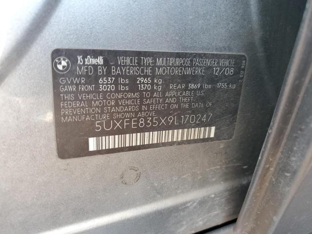 5UXFE835X9L170247 - 2009 BMW X5 XDRIVE48I GRAY photo 13