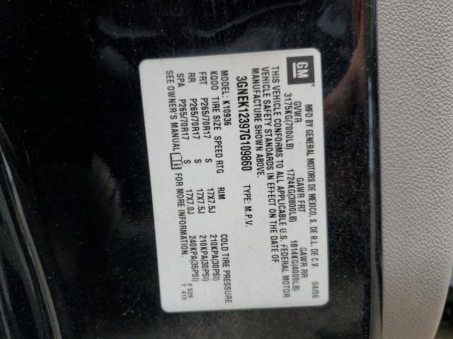 3GNEK12397G109860 - 2007 CHEVROLET AVALANCHE K1500 BLACK photo 12