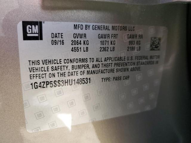 1G4ZP5SS3HU148531 - 2017 BUICK LACROSSE ESSENCE GRAY photo 13