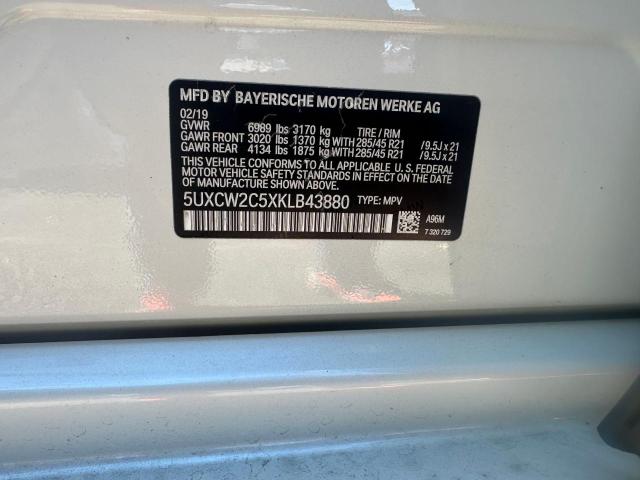 5UXCW2C5XKLB43880 - 2019 BMW X7 XDRIVE40I WHITE photo 10