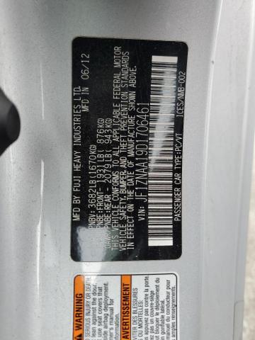 JF1ZNAA19D1706461 - 2013 TOYOTA SCION FR-S SILVER photo 12