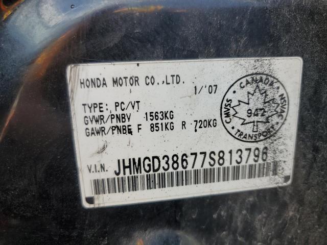 JHMGD38677S813796 - 2007 HONDA FIT S 黑色 照片 12
