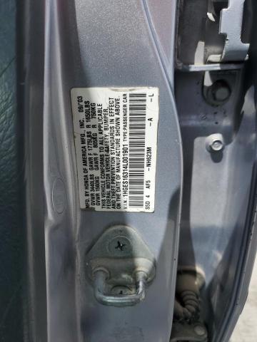 1HGES16314L001901 - 2004 HONDA CIVIC DX VP SILVER photo 12