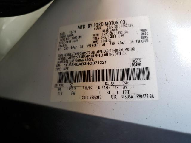 1FM5K8AR3HGB71321 - 2017 FORD EXPLORER POLICE INTERCEPTOR 白色 照片 13