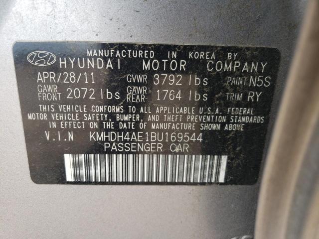 KMHDH4AE1BU169544 - 2011 HYUNDAI ELANTRA GLS GRAY photo 13