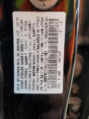 19XFB2F98EE007461 - 2014 HONDA CIVIC EXL BLACK photo 13