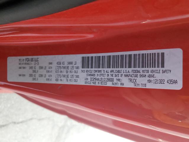 3C6MR4AJ2LG120668 - 2020 RAM 2500 TRADESMAN Қызыл фото 12