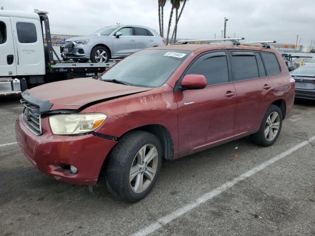 JTEDS43A782068301 - 2008 TOYOTA HIGHLANDER SPORT RED photo 1