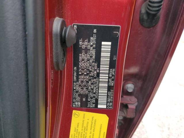 JTEDS43A782068301 - 2008 TOYOTA HIGHLANDER SPORT RED photo 13