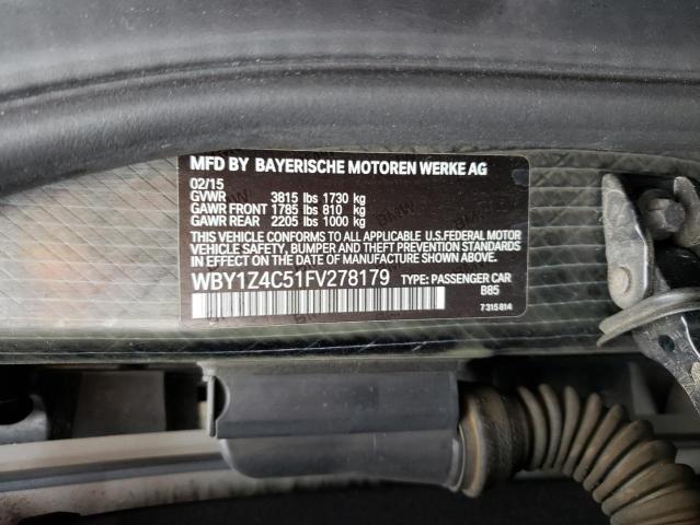 WBY1Z4C51FV278179 - 2015 BMW I3 REX WHITE photo 13