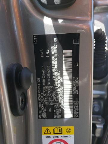 JTJBARBZ5J2153790 - 2018 LEXUS NX 300 BASE გრაფიტი ფოტო 14