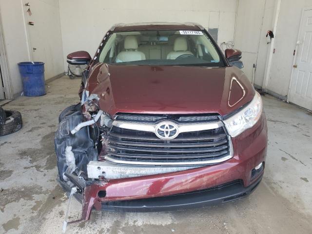 5TDJKRFH9GS331165 - 2016 TOYOTA HIGHLANDER XLE BURGUNDY photo 5