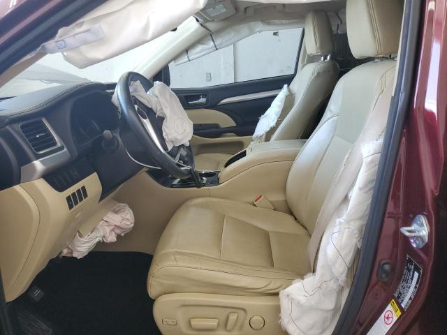 5TDJKRFH9GS331165 - 2016 TOYOTA HIGHLANDER XLE BURGUNDY photo 7