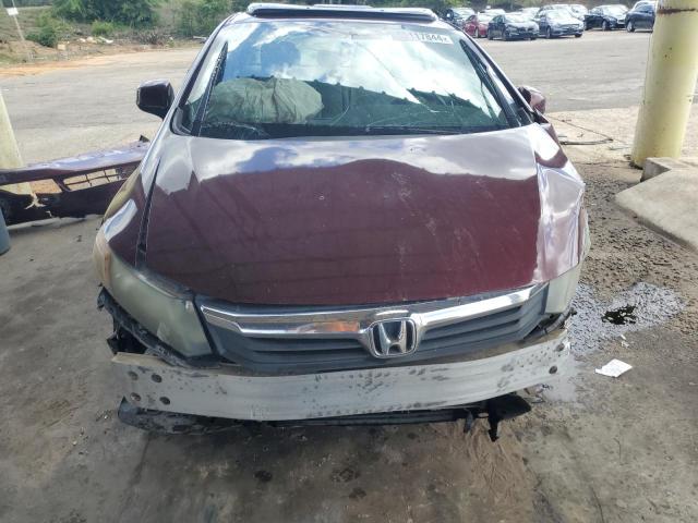 19XFB2F86CE065783 - 2012 HONDA CIVIC EX BURGUNDY photo 5