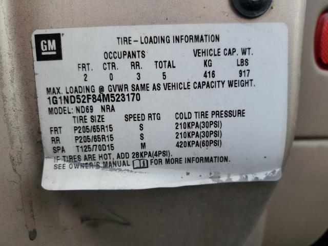 1G1ND52F84M523170 - 2004 CHEVROLET MALIBU CLS TAN photo 12