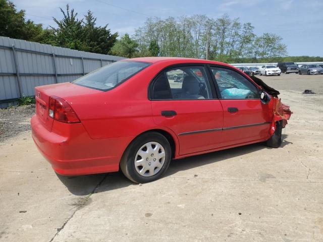 1HGES163X5L028984 - 2005 HONDA CIVIC DX VP RED photo 3