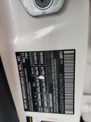 4JGDA5HB4DA259829 - 2013 MERCEDES-BENZ ML 350 4MATIC WHITE photo 14