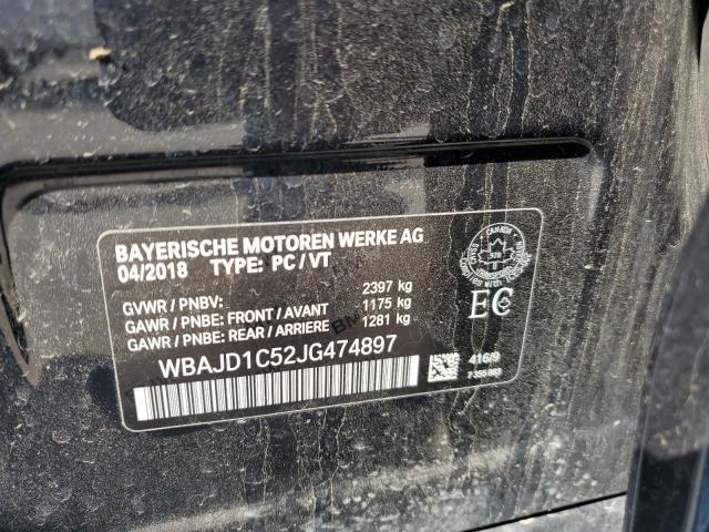 WBAJD1C52JG474897 - 2018 BMW 540XD BLUE photo 12