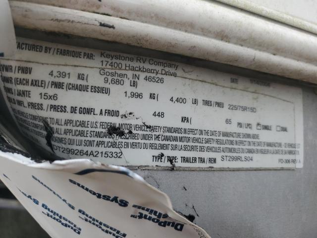 4YDT299264A215332 - 2004 KEYSTONE SPRINTER WHITE photo 10