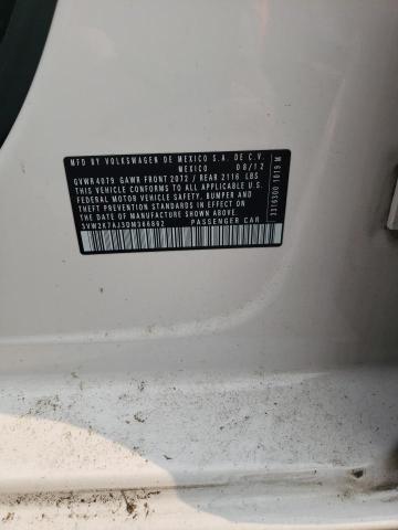 3VW2K7AJ3DM366862 - 2013 VOLKSWAGEN JETTA BASE Weiß Foto 12