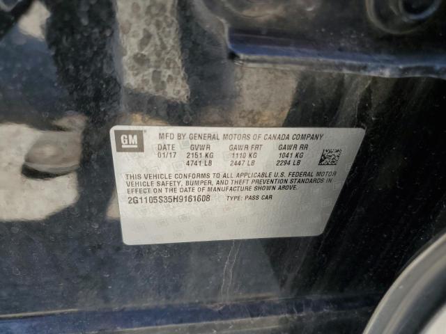 2G1105S35H9161608 - 2017 CHEVROLET IMPALA LT BLACK photo 12