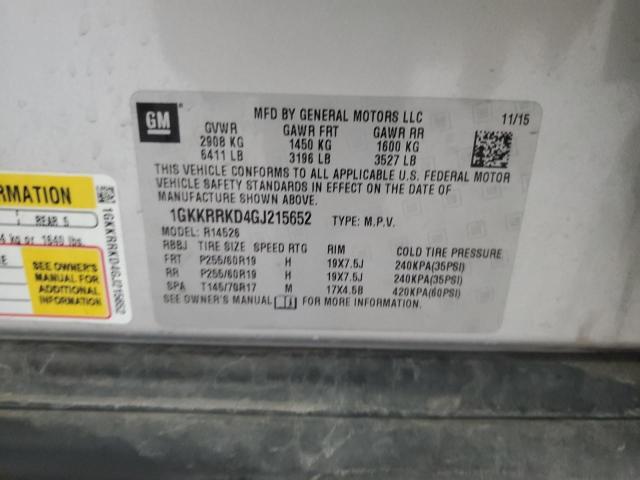 1GKKRRKD4GJ215652 - 2016 GMC ACADIA SLT-1 SILVER photo 13