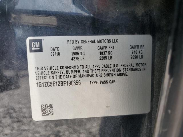 1G1ZC5E12BF190356 - 2011 CHEVROLET MALIBU 1LT BLACK photo 12