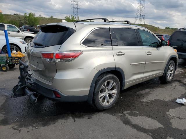 5TDJKRFH9ES018890 - 2014 TOYOTA HIGHLANDER XLE Bej foto 3