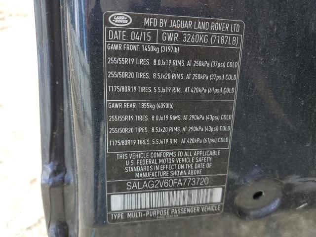 SALAG2V60FA773720 - 2015 LAND ROVER LR4 HSE BLUE photo 12