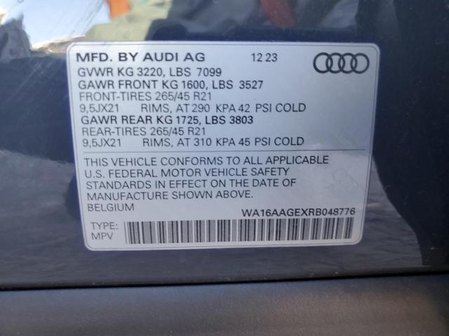 WA16AAGEXRB048776 - 2024 AUDI Q8 E-TRON PRESTIGE GRAY photo 13