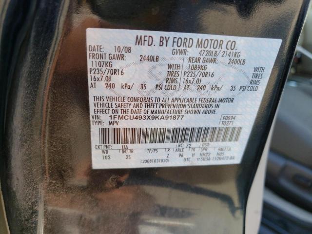 1FMCU493X9KA91877 - 2009 FORD ESCAPE HYBRID BLACK photo 13