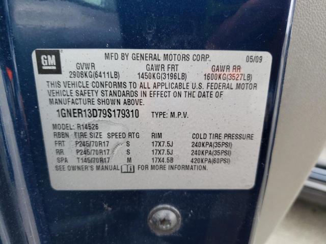 1GNER13D79S179310 - 2009 CHEVROLET TRAVERSE LS BLUE photo 13