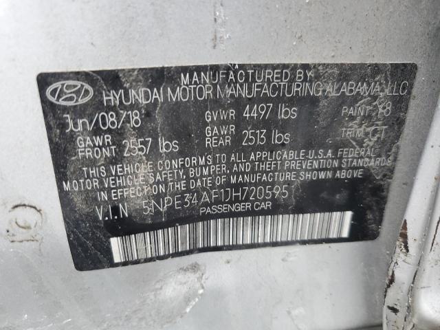 5NPE34AF1JH720595 - 2018 HYUNDAI SONATA SPORT SILVER photo 12