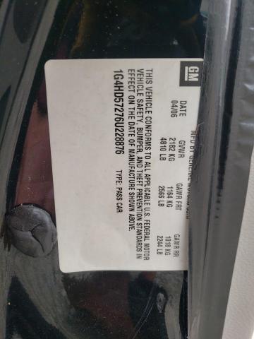 1G4HD57276U228876 - 2006 BUICK LUCERNE CXL BLACK photo 12