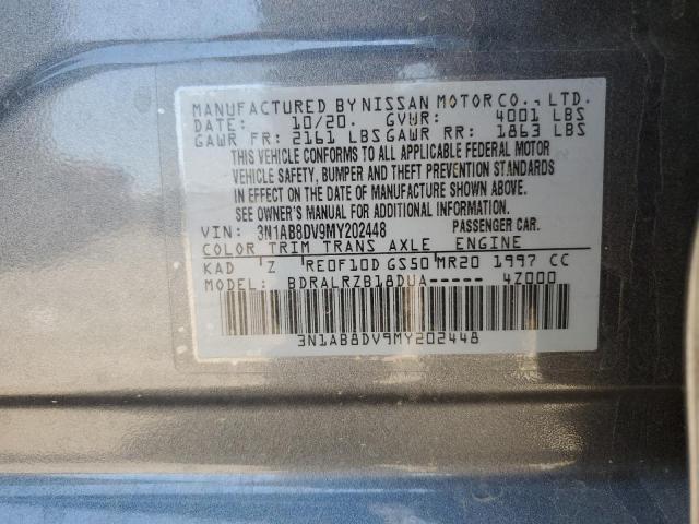 3N1AB8DV9MY202448 - 2021 NISSAN SENTRA SR CHARCOAL photo 13