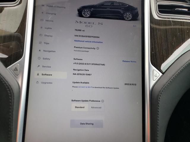 5YJSA1S15EFP29394 - 2014 TESLA MODEL S Синій фото 9