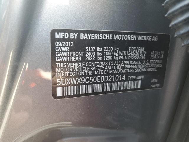 5UXWX9C50E0D21014 - 2014 BMW X3 XDRIVE28I GRAY photo 12