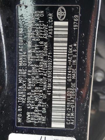 4T1BK1EB5EU092771 - 2014 TOYOTA AVALON BASE 黑色 照片 13