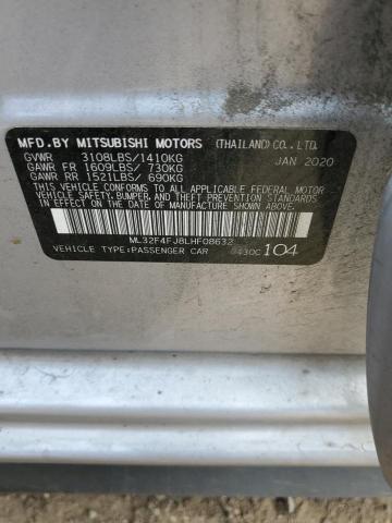 ML32F4FJ8LHF08632 - 2020 MITSUBISHI MIRAGE G4 SE SILVER photo 12