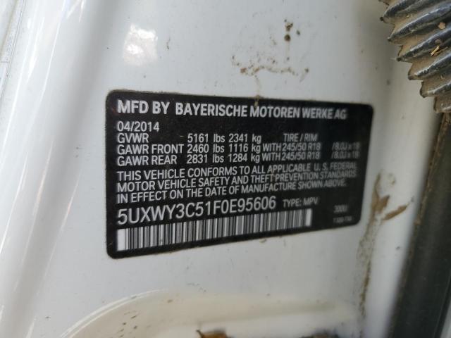 5UXWY3C51F0E95606 - 2015 BMW X3 XDRIVE28D WHITE photo 13