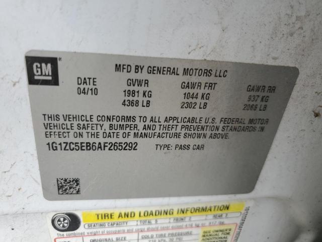 1G1ZC5EB6AF265292 - 2010 CHEVROLET MALIBU 1LT WHITE photo 12