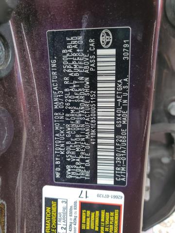 4T1BK1EB5DU051152 - 2013 TOYOTA AVALON BASE BURGUNDY photo 12