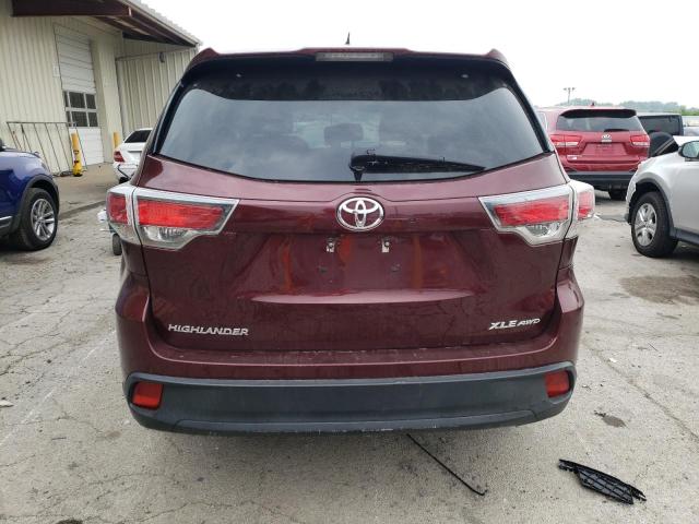 5TDJKRFH0GS324279 - 2016 TOYOTA HIGHLANDER XLE Bordo foto 6