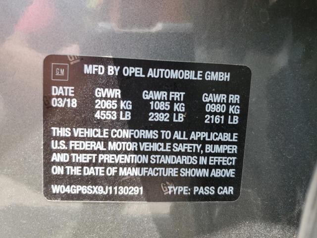 W04GP6SX9J1130291 - 2018 BUICK REGAL ESSENCE GRAY photo 12