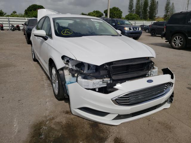 3FA6P0LU3JR188072 - 2018 FORD FUSION SE HYBRID WHITE photo 1