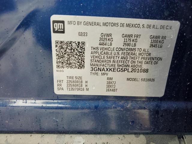 3GNAXKEG5PL201088 - 2023 CHEVROLET EQUINOX LT BLUE photo 13