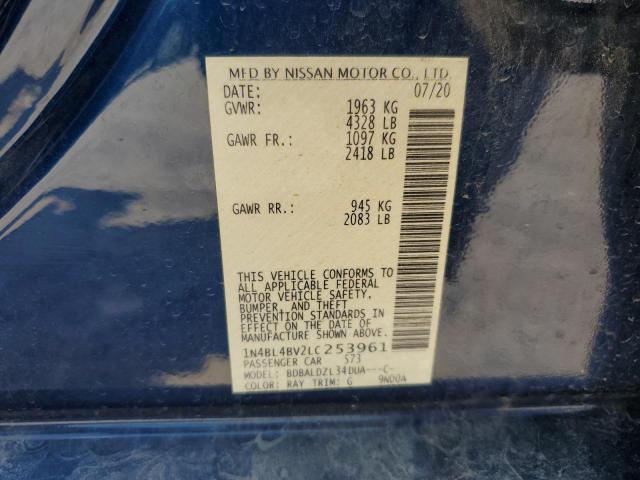 1N4BL4BV2LC253961 - 2020 NISSAN ALTIMA S BLUE photo 12