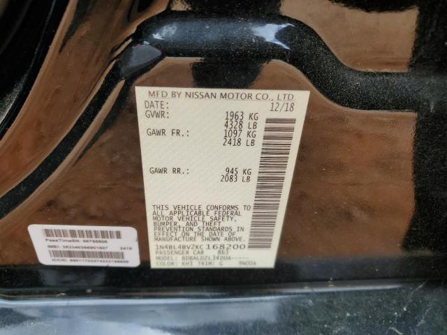 1N4BL4BV2KC168200 - 2019 NISSAN ALTIMA S 黑色 照片 12