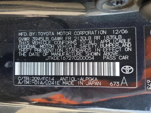 JTKDE167270200054 - 2007 TOYOTA SCION TC 黑色 照片 13