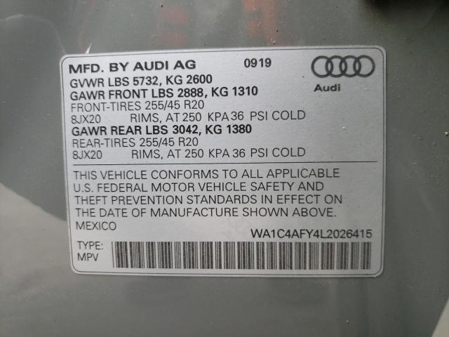 WA1C4AFY4L2026415 - 2020 AUDI SQ5 PRESTIGE GRAY photo 13